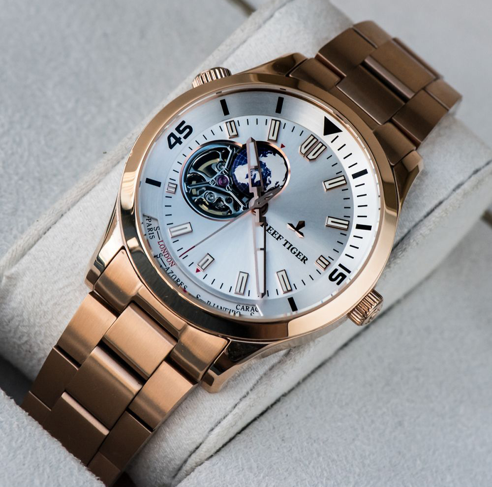 montre or rose homme